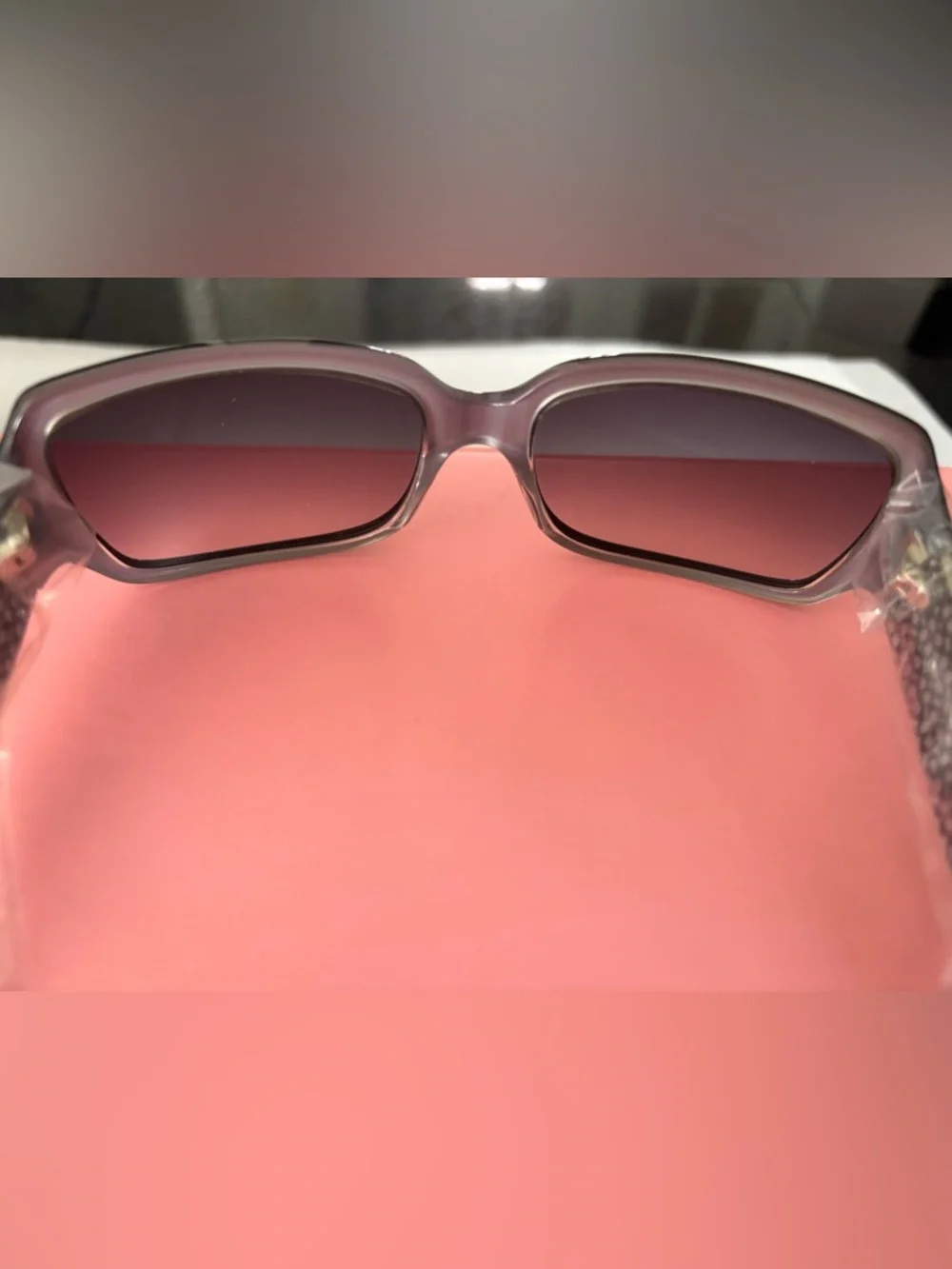 COACH Black Square Frame Delphine Sunglasses with Dark Lenses - Picture 4 of 7